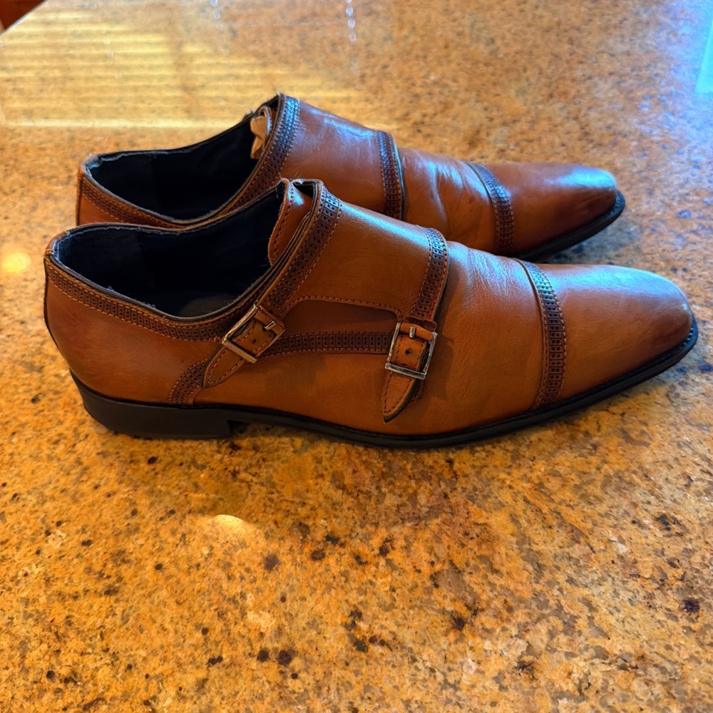 Jump Tan Double Monk Strap Oxfords